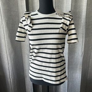 Black and White Striped Zara Blouse
